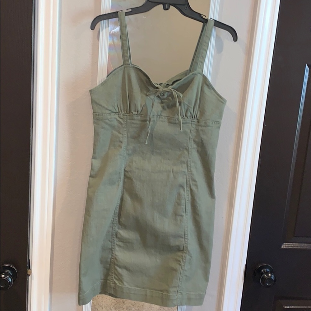 Olive Denim Slim Dress